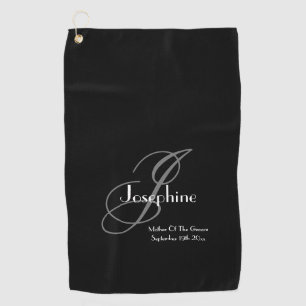 Serviette De Golf Mariage Mère De La Pièce Cadeau Élégant Monogramme