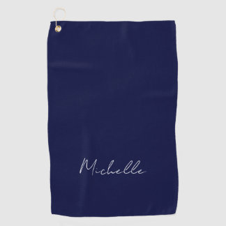 Serviette De Golf Marine Bleu Couleur Plaque Moderne Nom Propre Call