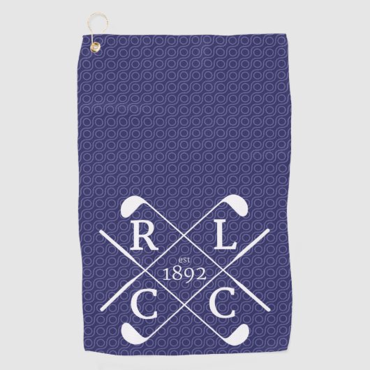 Serviette De Golf Marine Blue Golf Towel - Jacquard Golf Logo (Devant)