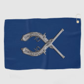Serviette De Golf Marine des pistolets traversés (Horizontal)