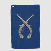 Serviette De Golf Marine des pistolets traversés (Devant)