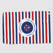 Serviette De Golf Marine marine Bleu Rouge Blanc rayures (Horizontal)