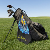 Serviette De Golf Marlin bleu, Ancre, vagues et soleil (Vert)