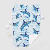 Serviette De Golf Marlin Bleu Jaillissant de l'Océan (En situation)