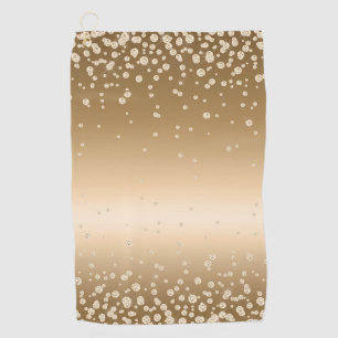 Serviette De Golf Marron Clair Dégradé Blanc Luxe Points Joli Glamou
