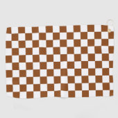 Serviette De Golf Marron et Blanc à Carreaux (Horizontal)