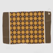 Serviette De Golf Marron et orange argyle (Horizontal)