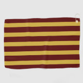 Serviette De Golf Marron et rayures verticales or métallisé (Horizontal)