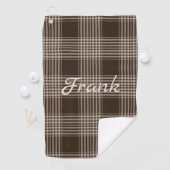 Serviette De Golf Masculine Brown et beige Plaid (En situation)