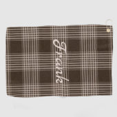 Serviette De Golf Masculine Brown et beige Plaid (Horizontal)