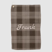 Serviette De Golf Masculine Brown et beige Plaid (Devant)
