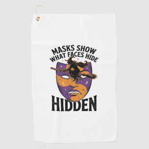 Serviette De Golf Masque de sorcière vintage Halloween illusion de v