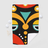 Serviette De Golf Masque tribal de Rasta (En situation)