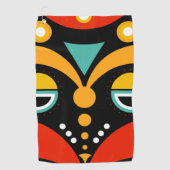 Serviette De Golf Masque tribal de Rasta (Devant)