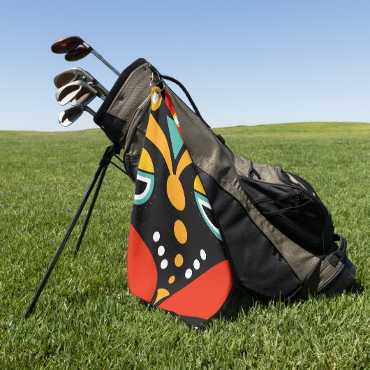 Serviette De Golf Masque tribal de Rasta (Vert)