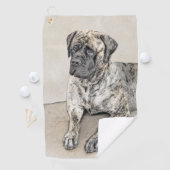 Serviette De Golf Mastiff anglais (Brindle) Peinture - Chien Art (En situation)