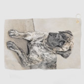 Serviette De Golf Mastiff anglais (Brindle) Peinture - Chien Art (Horizontal)