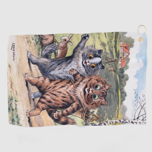 Serviette De Golf Match de golf, Louis Wain (Horizontal)