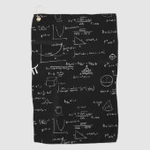 Serviette De Golf Maths d'équations de formules noires (Devant)