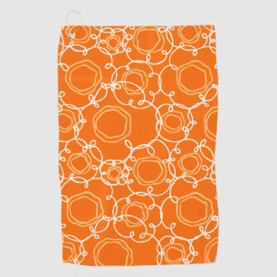 Serviette De Golf Matrice florale abstraite (Orange) Beaux-arts