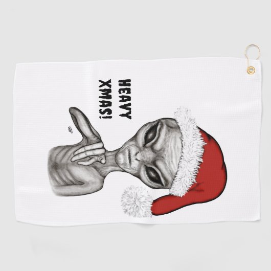 Serviette De Golf Mauvais Alien, Lourds Noël ! (Horizontal)