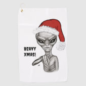 Serviette De Golf Mauvais Alien, Lourds Noël ! (Devant)