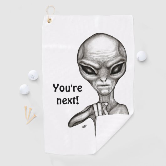 Serviette De Golf Mauvais Alien, Tu es le prochain ! (En situation)
