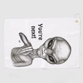 Serviette De Golf Mauvais Alien, Tu es le prochain ! (Horizontal)