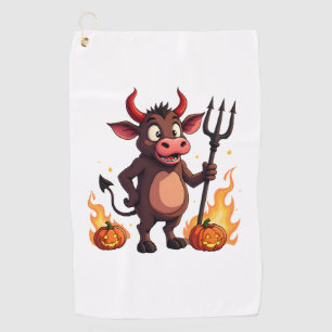 Serviette De Golf Méchanceté de vache diabolique