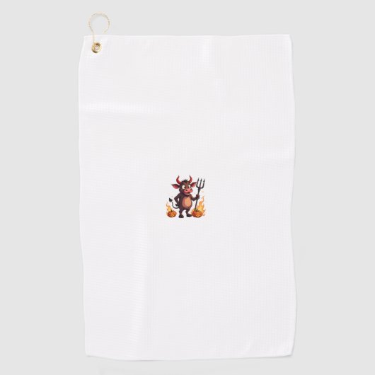 Serviette De Golf Méchanceté de vache diabolique (Devant)