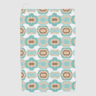 Serviette De Golf Médaillon bleu/tan/marron coloré
