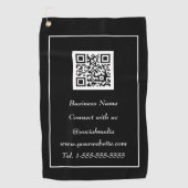 Serviette De Golf Médias sociaux QR Code scanner noir professionnel (Devant)