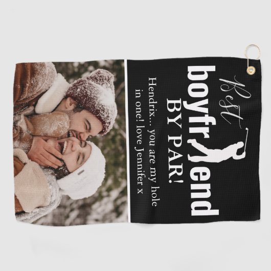 Serviette De Golf Meilleur ami Boyfriend Par Photo Et Message (Horizontal)