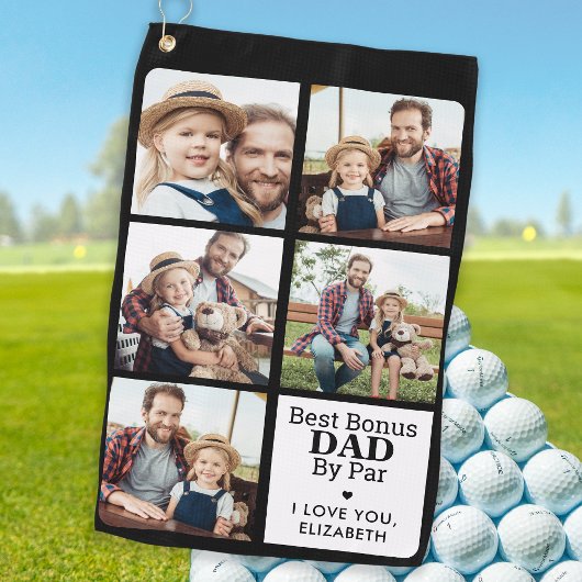 Serviette De Golf Meilleur BONUS DAD Par Par Personnalisé 5 Photo Co