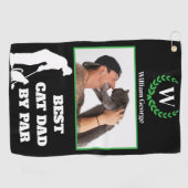 Serviette De Golf Meilleur Chat Papa Par pair avec Photo personnalis (Horizontal)
