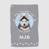 Serviette De Golf Meilleur CHIEN DAD Jamais Personnalisé Photo Anima (Devant)
