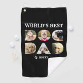 Serviette De Golf Meilleur Chien Papa 6 Photo Collage Paw Black (En situation)