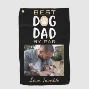 Serviette De Golf Meilleur Chien Papa Par Chien Nom Photo Golf Servi