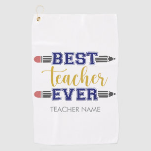 Serviette De Golf Meilleur enseignant personnalisé jamais - Cadeau C