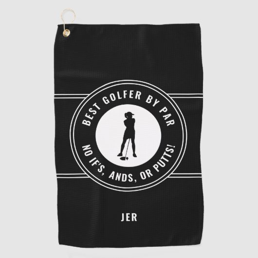 Serviette De Golf Meilleur Golfeur Par Par Funny Putts Dames Noir Bl (Devant)