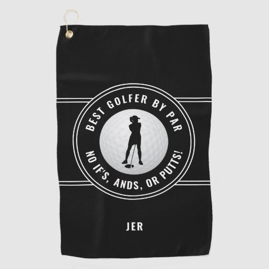 Serviette De Golf Meilleur Golfeur Par Par Funny Putts Femmes Noir & (Devant)