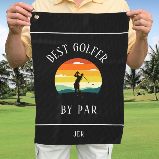 Serviette De Golf Meilleur Golfeur Par Par Golfer Pun Silhouette Bla