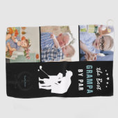 Serviette De Golf Meilleur Grampa Par Par | Collage photo Monogram (Horizontal)