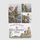Serviette De Golf Meilleur Grand-Père De L'Allée Du Poisson | 3 Phot (Devant)