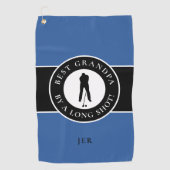 Serviette De Golf Meilleur Grand-Père Golfeur Monogramme Sports Bleu (Devant)