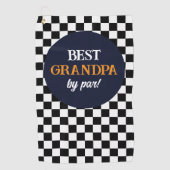 Serviette De Golf Meilleur grand-père moderne noir et blanc chèque (Devant)