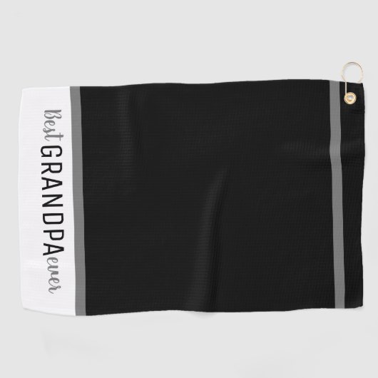 Serviette De Golf Meilleur grand-père noir et blanc (Horizontal)