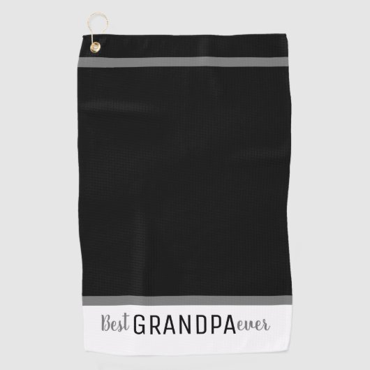 Serviette De Golf Meilleur grand-père noir et blanc (Devant)