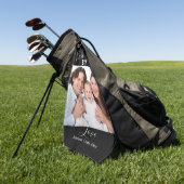 Serviette De Golf Meilleur Grand-Père Par Famille Photo Script (Vert)