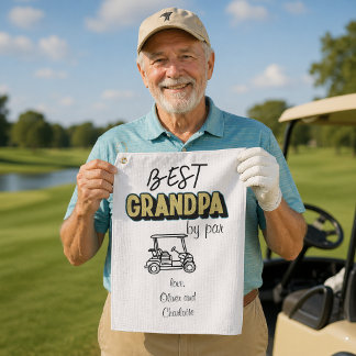 Serviette De Golf Meilleur Grand-Père Par Golf Cart